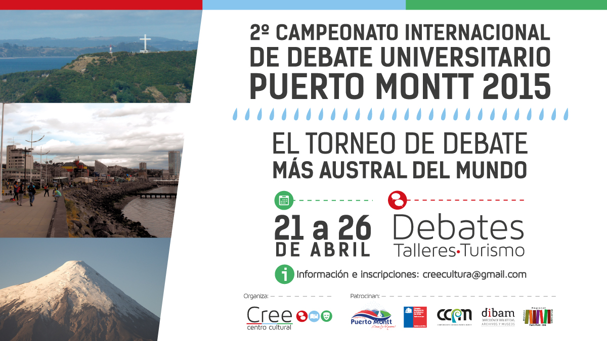 Afiche 2º torneo de debate universitario Puerto Montt 2015