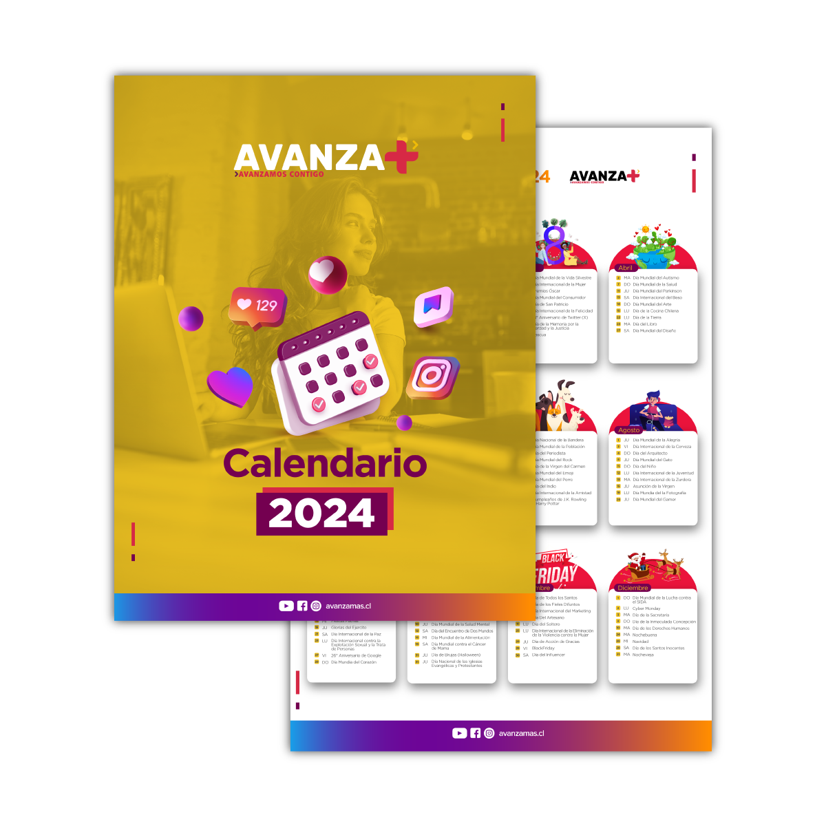 [RECURSO GRATIS] Calendario de fechas importantes Chile 2024 > Avanza+